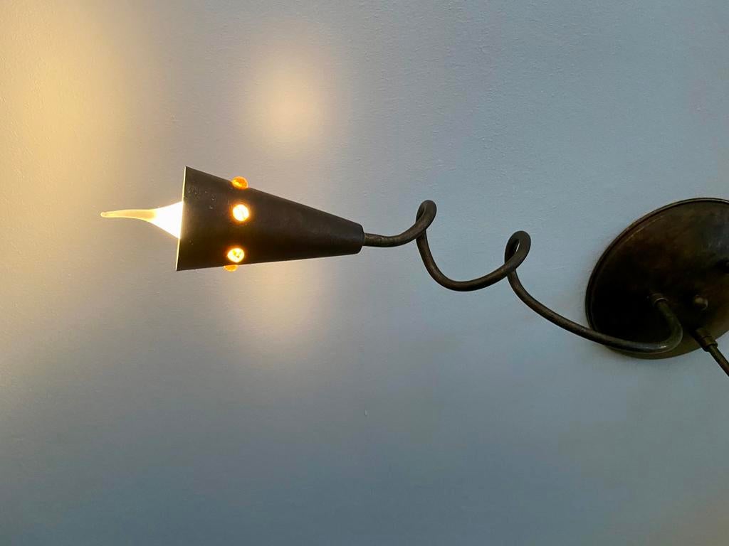 Planfondlamp met 3 lichtbronnen, beweegbare armen, hanglamp, Ophalen of Verzenden, Gebruikt, Metaal