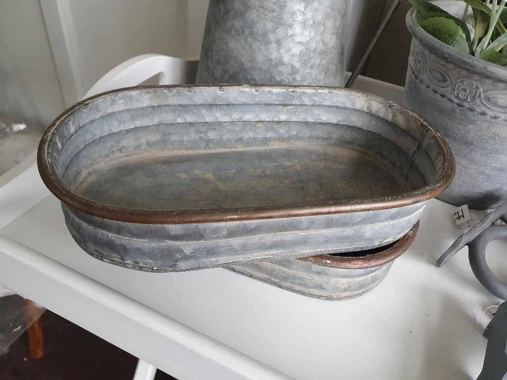 Bakje zink ovaal, *, Overige materialen, Schaal, *