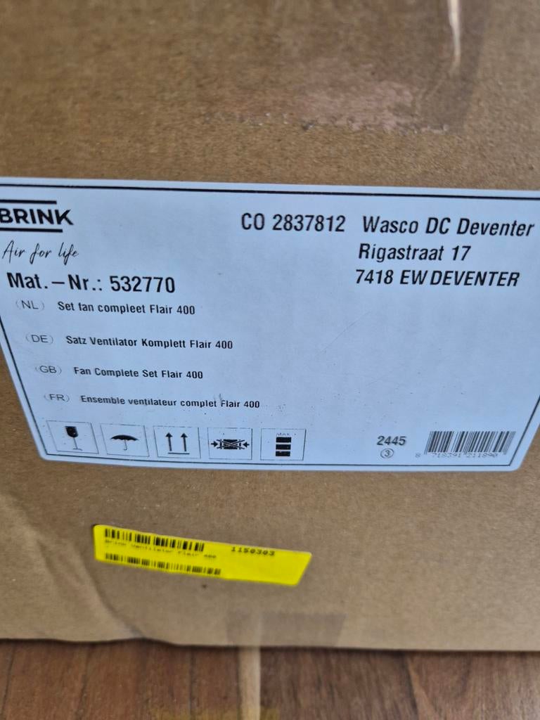 Ventilator WTW Unit Brink Flair 400 NIEUW, Ophalen of Verzenden, Nieuw, Toner