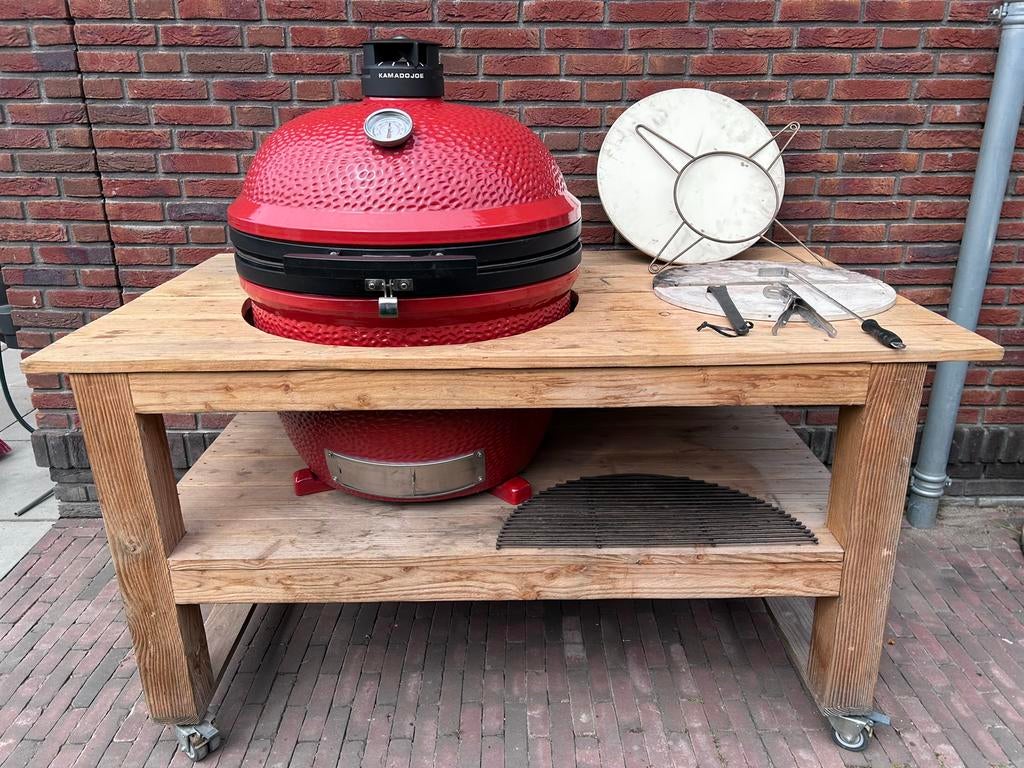 Kamado Joe Big Joe 1 met Regenhoes, Ophalen, Gebruikt, Met accessoires