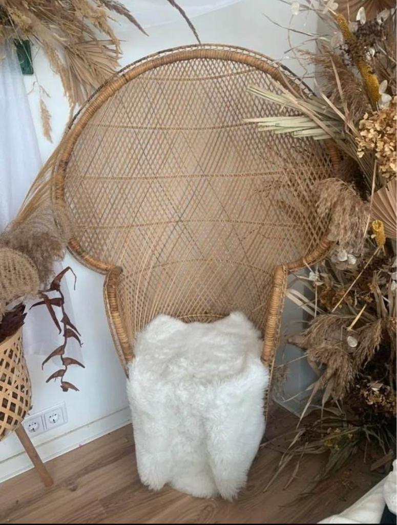 Boho stoel groot pauw fauteuil rotan peacock, Ophalen, 75 tot 100 cm, 50 tot 75 cm