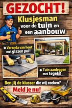 Gezocht! Klusser/ tuinman/ stratenmaker, Tuin en Terras, Overkappingen, Ophalen, Veranda