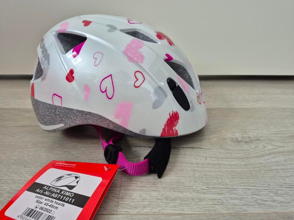 Alpina kinderhelm hartjes maat 45-49cm, Ophalen, Meisje, Alpina, Nieuw