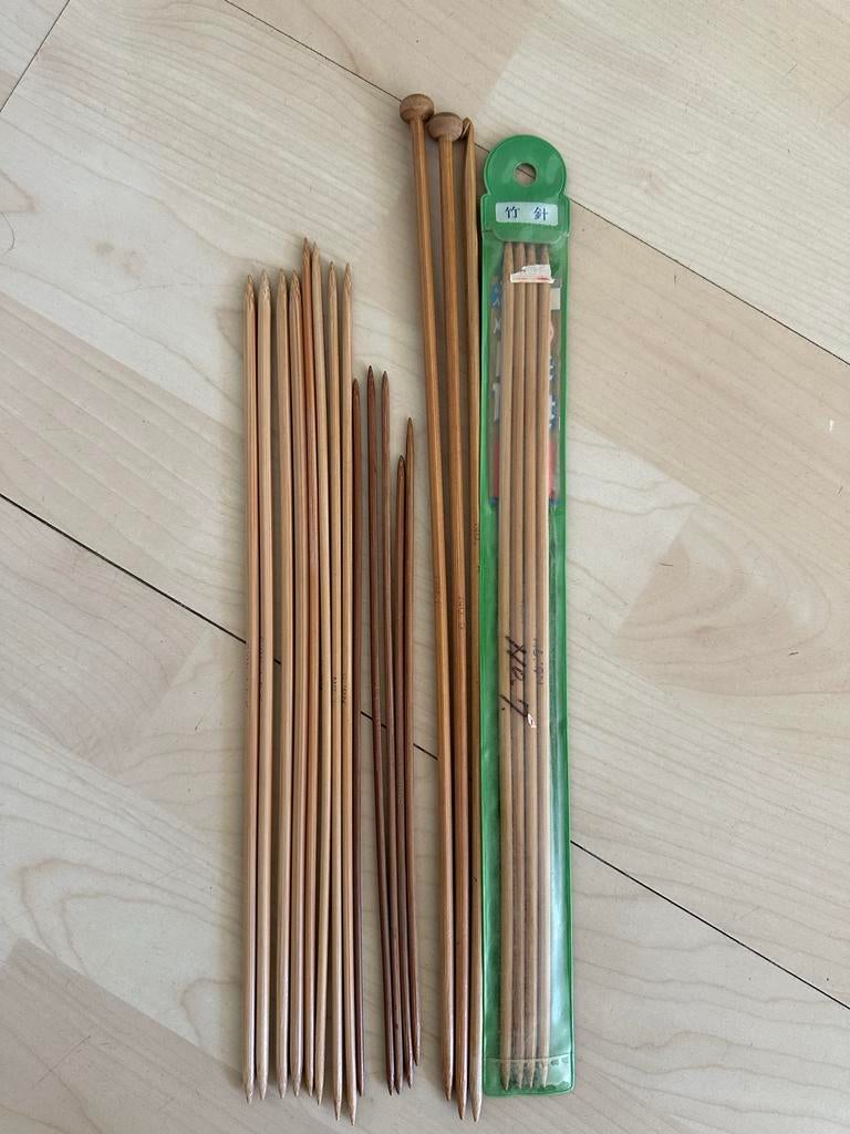Vintage Japanse Bamboe Breinaalden Set, Ophalen of Verzenden, Gebruikt, Breien, Naald