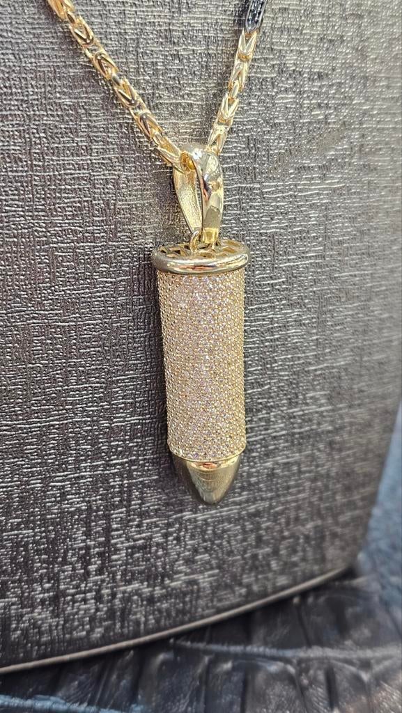 Prachtige 14karaat gouden Koningsketting met hanger, Sieraden, Tassen en Uiterlijk, Kettingen, Met hanger, Nieuw, Ophalen of Verzenden