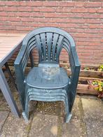 4 stapelstoelen plastic stoelen stapelbaar, Ophalen, Gebruikt, Plastic, Stapelbaar