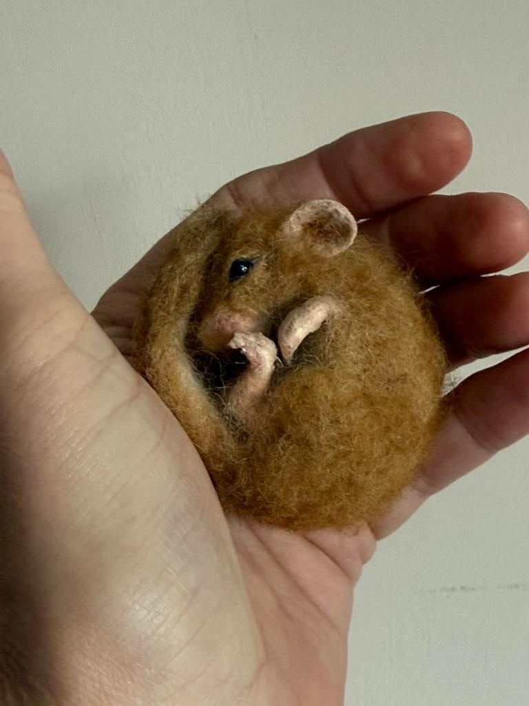 TE KOOP Baby (Hazel dormouse) muisje vilten, Ophalen of Verzenden, Nieuw, Wild dier, Beeldje of Figuurtje