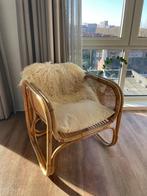 Boho rotan stoel met kussen, Ophalen, Bruin, Riet of Rotan, Zo goed als nieuw