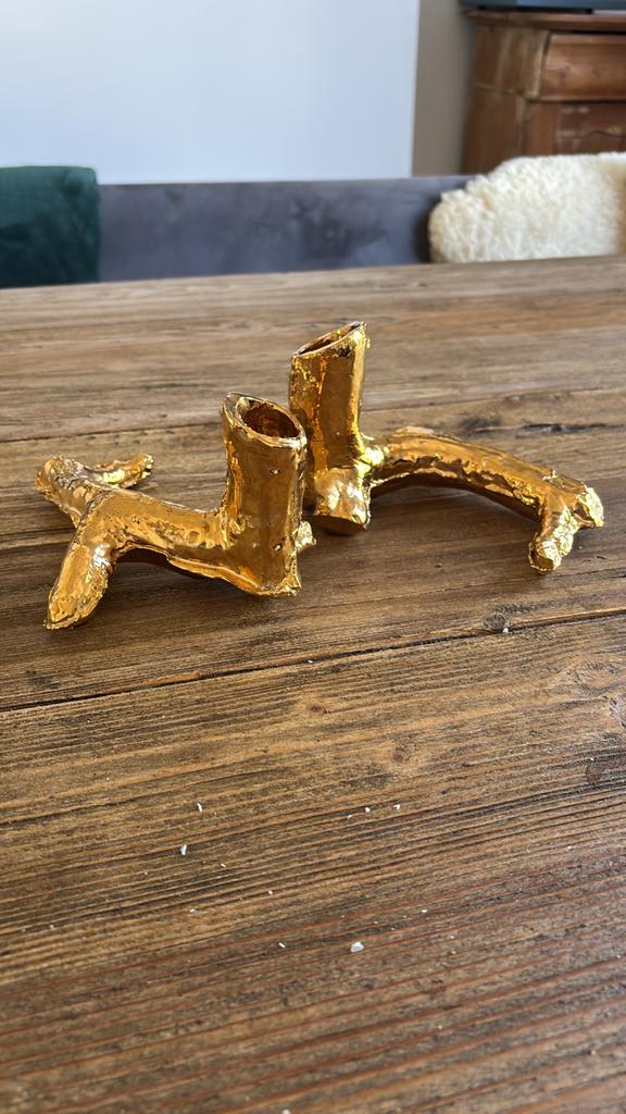 Gouden Kandelaars van Pols Potten Twigg, Overige materialen, Gebruikt, Overige kleuren, Ophalen of Verzenden