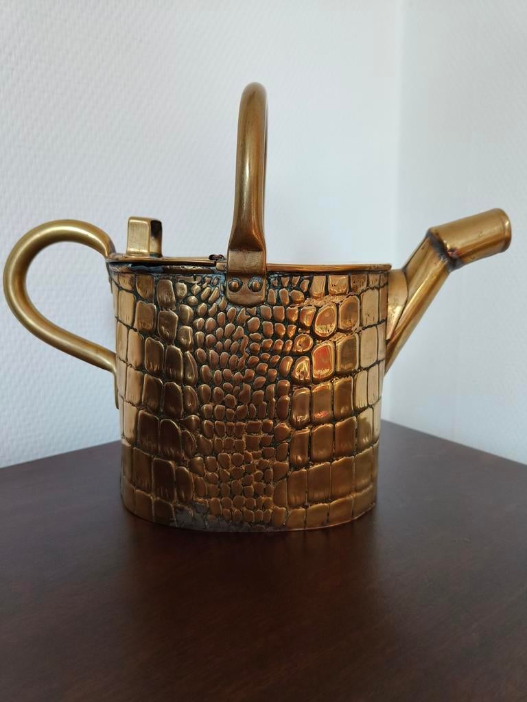 Mooie antieke bloemen gieter/planten gieter krokodil patroon, Antiek en Kunst, Ophalen of Verzenden
