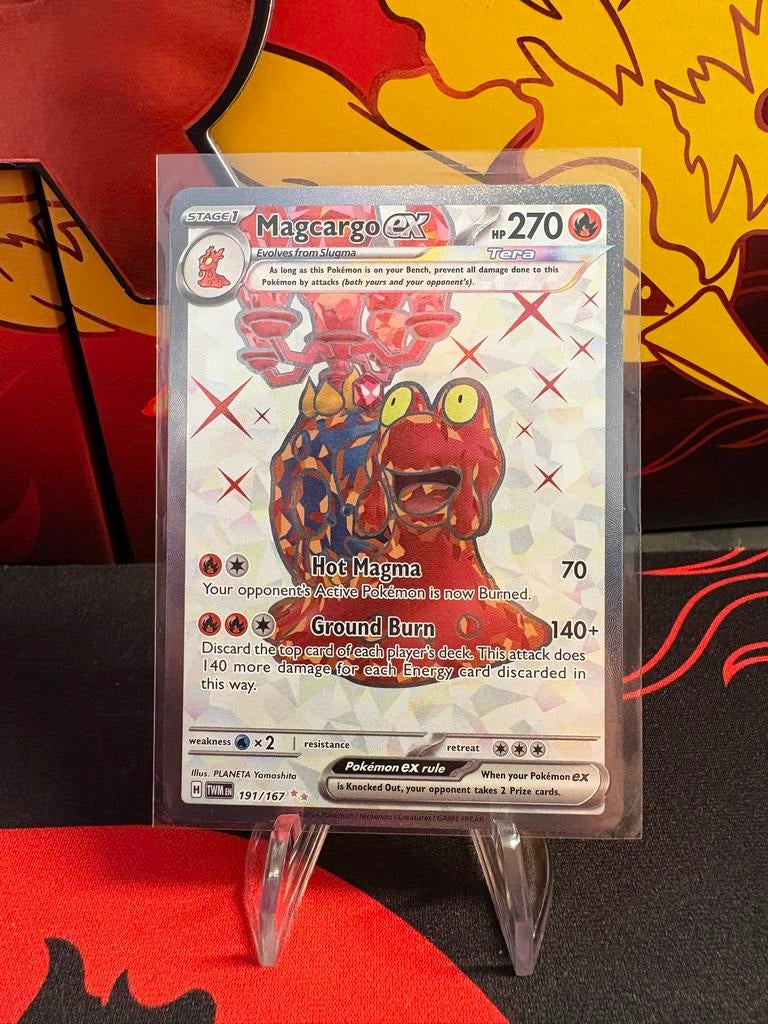 Magcargo ex 191/167 Pokémon kaart, Ophalen of Verzenden, Zo goed als nieuw, Losse kaart, Foil