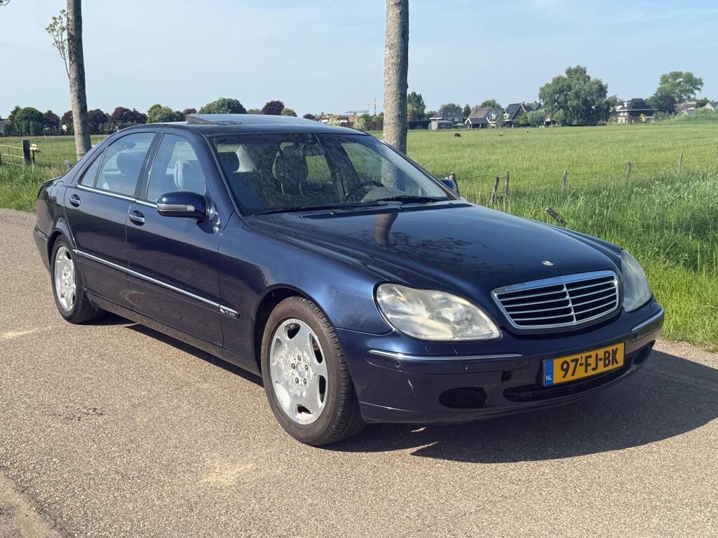 Mercedes-Benz S-klasse S600 Lang NAP Origineel NL Auto, Auto's, Automaat, Blauw, Bedrijf, Grijs