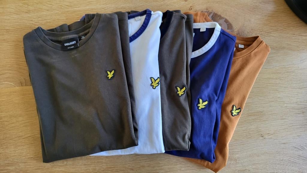 5 Lyle & Scott t-shirts, 4x maat xs, 1x maat 14/15 jaar, Gebruikt, Lyle & Scott, Ophalen of Verzenden, Shirt of Longsleeve