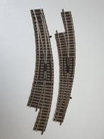 FLEISCHMANN H0 Profi-Rail 2 stuks meegebogen handwissels L+R, Gebruikt, Gelijkstroom, Fleischmann, Rails