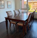 Ethan Allen Wood Dining Table + 6 Chairs/ houten eettafel, Ophalen, Zo goed als nieuw, 4 tot 6 stoelen