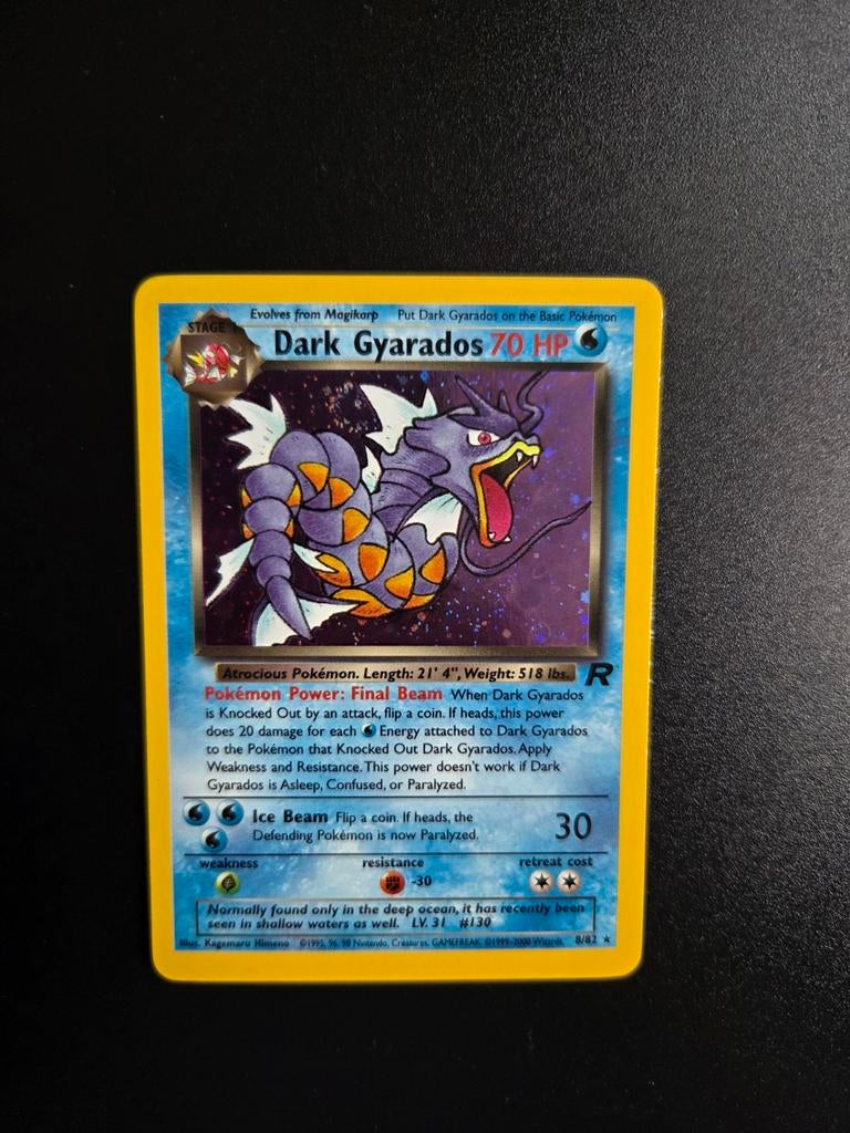 Dark Gyarados 8/82 Pokemon Team Rocket WOTC, Hobby en Vrije tijd, Verzamelkaartspellen | Pokémon, Ophalen of Verzenden, Zo goed als nieuw