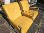 Henders en Hazel leren stoelen, geel, 2 stuks zgan., Twee, Overige kleuren, Leer, Ophalen of Verzenden