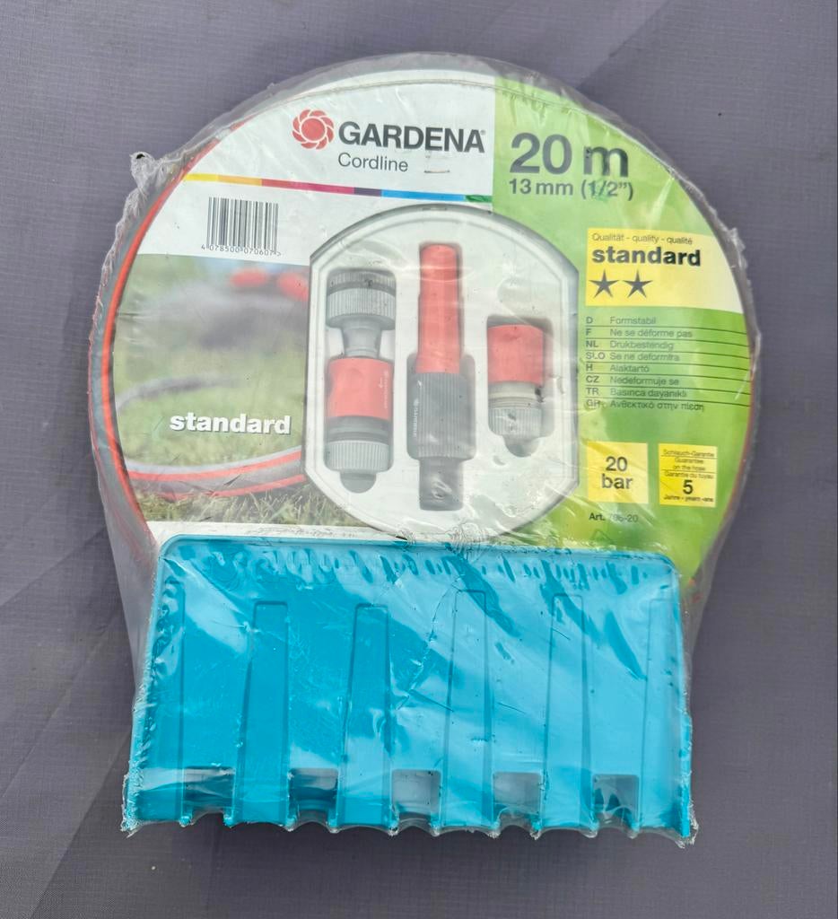 GARDENA Tuinslangset 20m met koppelingen en houder, Ophalen of Verzenden, Nieuw, Tuinslang