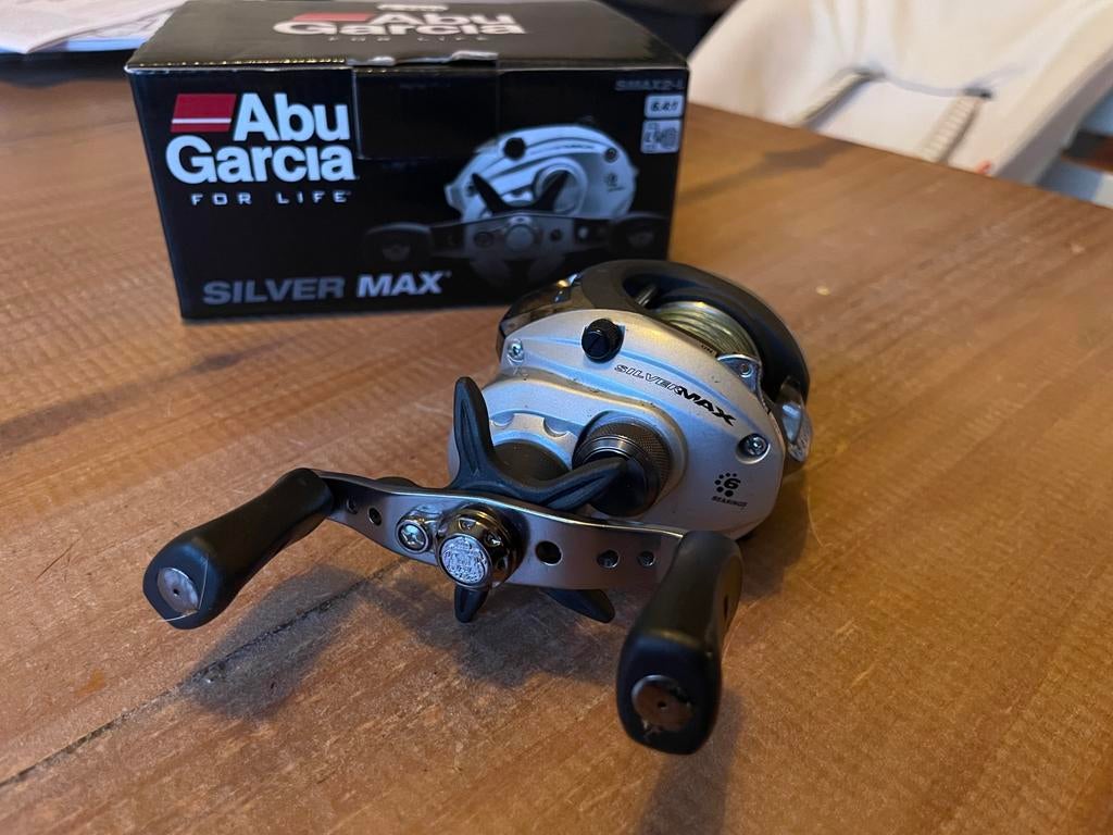 Abu Garcia Silver Max smax 2-L reel, Watersport en Boten, Hengelsport | Roofvissen, Ophalen of Verzenden, Zo goed als nieuw, Molen