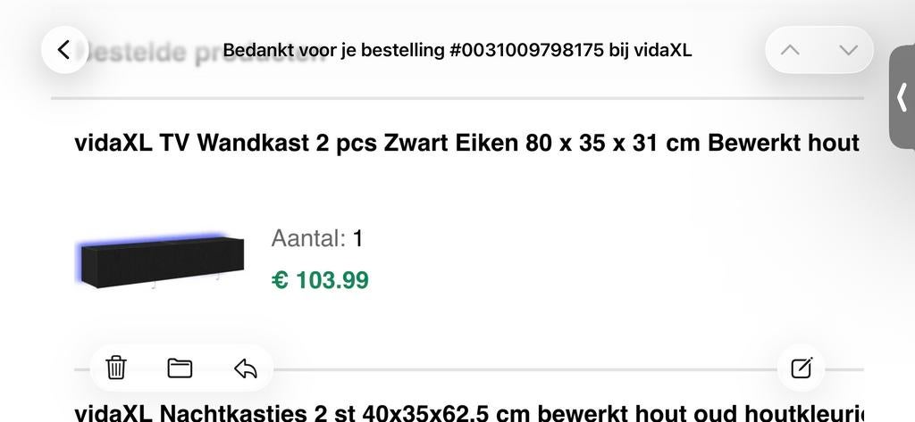 Zwart eiken zwevend tv meubel, Huis en Inrichting, Kasten | Televisiemeubels, Ophalen, Gebruikt, 50 tot 100 cm, Minder dan 100 cm