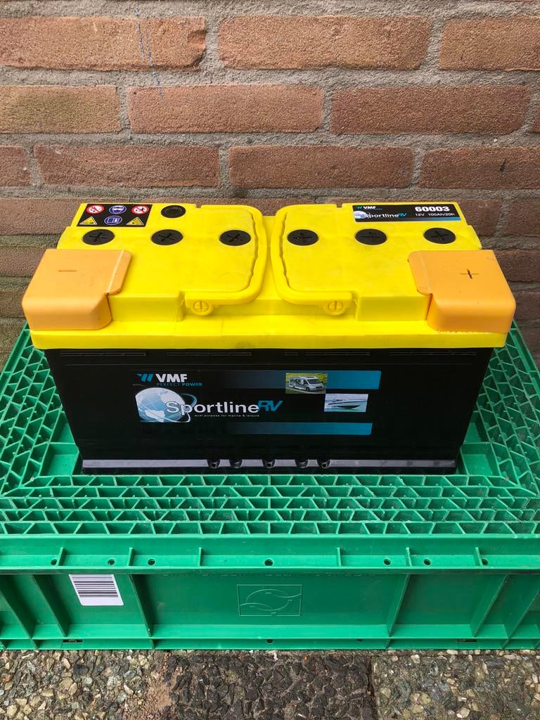 VMF Sportline 100 amper Deep Cycle tractie accu /BATTERIJ, Ophalen of Verzenden, Gebruikt