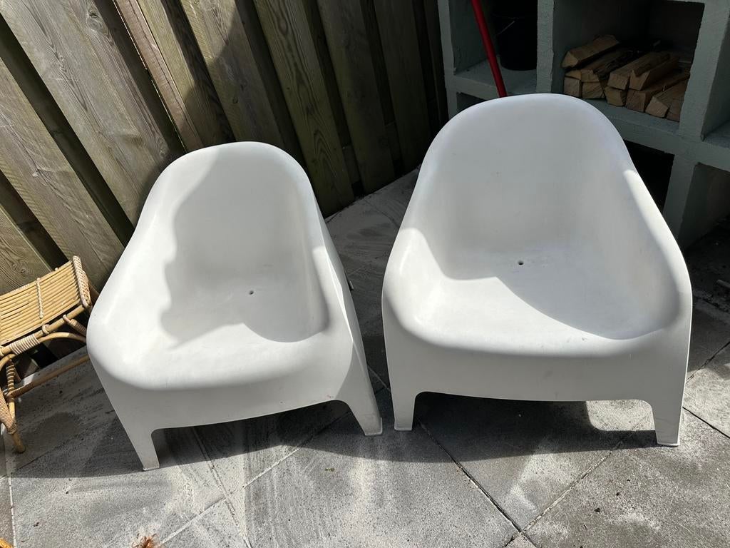 4x witte skarpo stoelen, Tuin en Terras, Tuinstoelen, Ophalen, Zo goed als nieuw, Kunststof