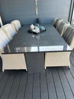 Tuintafel met granieten blad & 6 diningstoelen van LIFE, Ophalen, Overige materialen, Gebruikt, 6 zitplaatsen