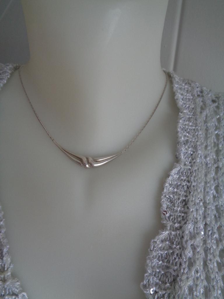 zilveren ketting met mooie vaste hanger [472], Met hanger, Verzenden, Zo goed als nieuw, Zilver