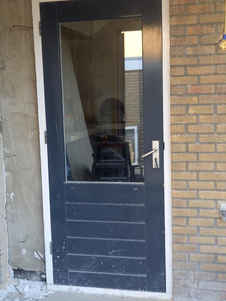 Hardhouten deur linksdraaiend 875x2115, Ophalen, Gebruikt, 200 tot 215 cm, Glas