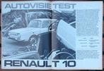 Renault 10 en 8 (o.a. Gordini ) testen in Autovisie ea, Gelezen, Ophalen of Verzenden, Autovisie, Renault