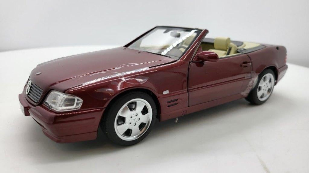Mercedes-Benz 500SL (R129) 1998-2001 Donker Rood Metallic, Hobby en Vrije tijd, Modelauto's | 1:18, Nieuw, Auto, MiniChamps, Ophalen of Verzenden