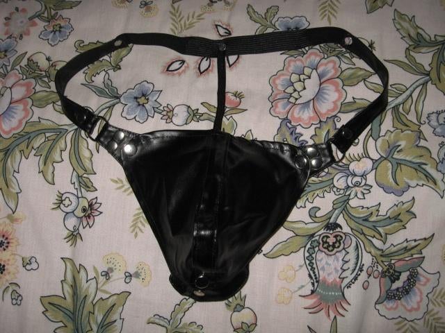 Te koop heren string (leer), Kleding | Heren, Ondergoed, Verzenden, Zwart, Overige typen