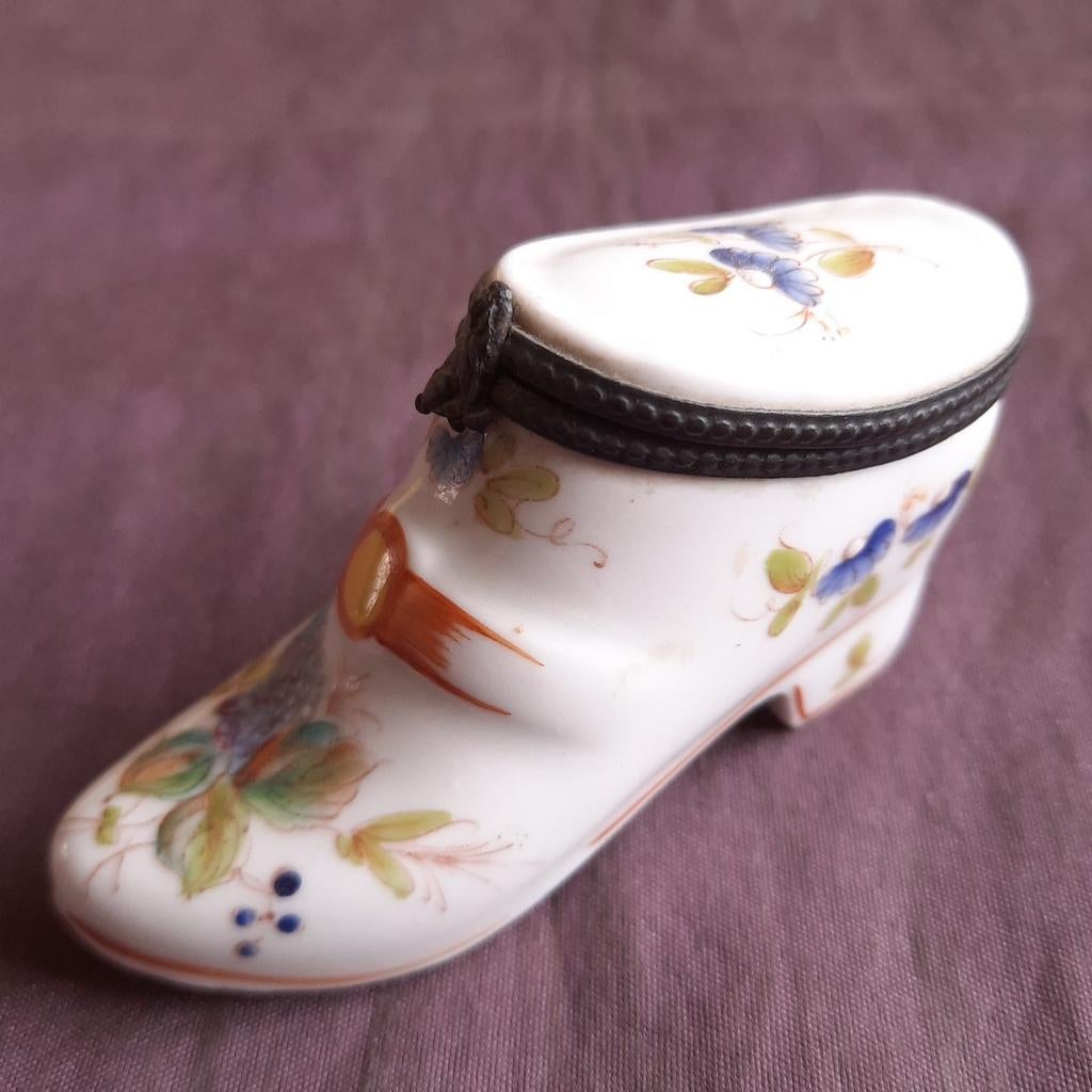 Antiek Sieradendoosje Limoges Porselein France Trinket Box, Verzenden
