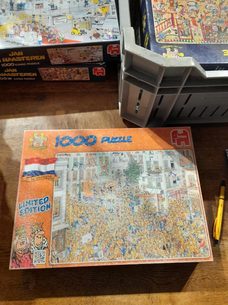 jan van haasteren inhuldiging, Ophalen of Verzenden, 500 t/m 1500 stukjes, Gebruikt, Legpuzzel