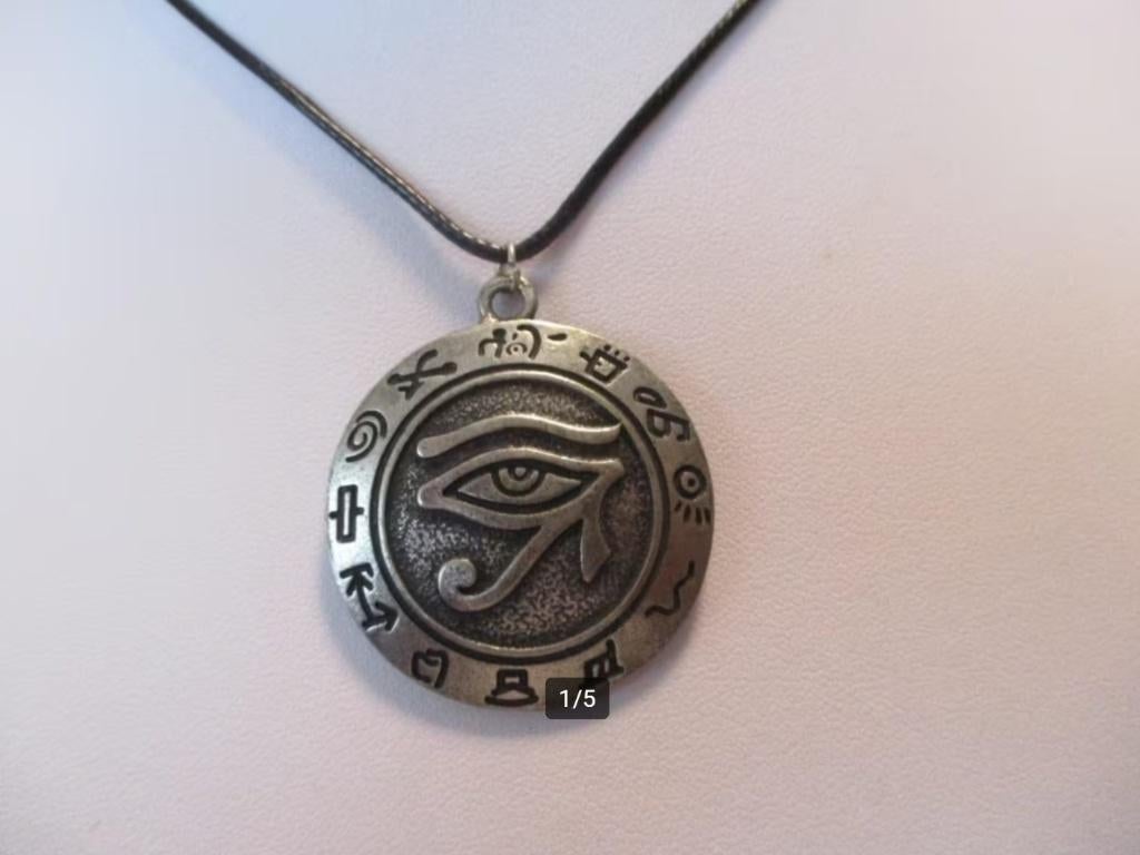 Hiërogliefen Oog van Horus halskoord, Verzenden, Nieuw, Zilver, Overige materialen