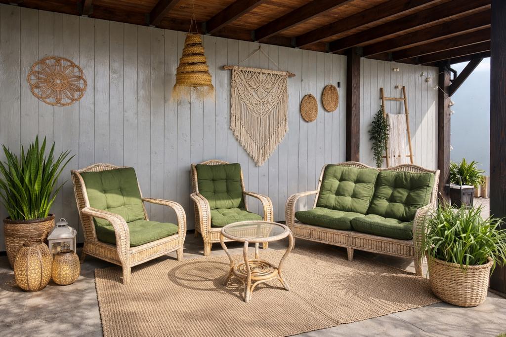Ibiza tuinset, loungeset, tuinkussens, tuinstoelen, tuinbank, Ophalen of Verzenden, Gebruikt
