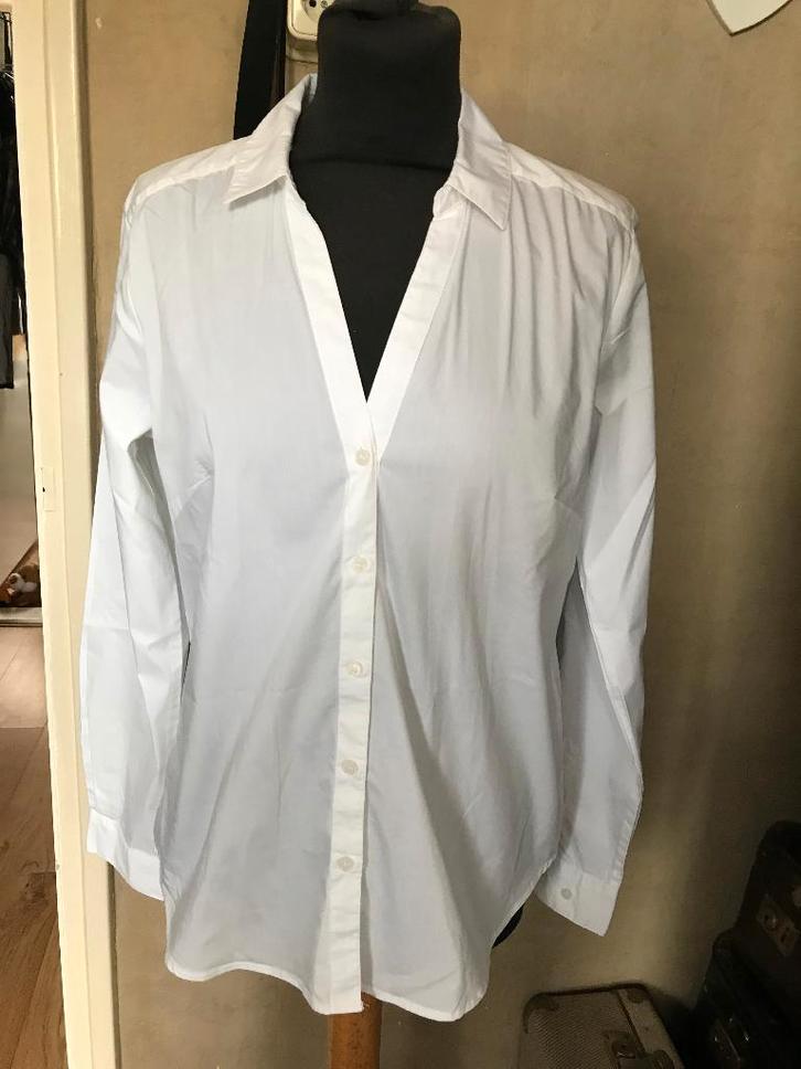 blouse (H&M), Kleding | Dames, Blouses en Tunieken, Gedragen, Maat 38/40 (M), Wit, Ophalen of Verzenden