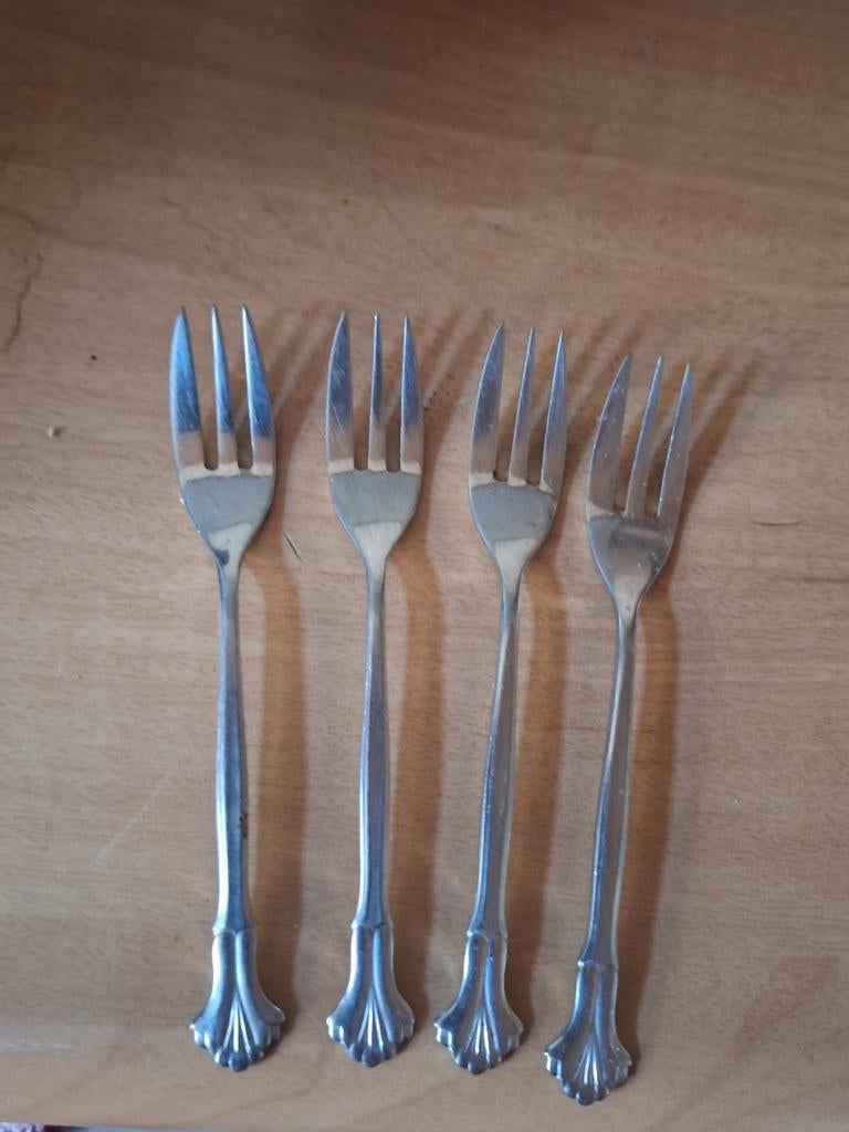 Set van 4 Gero Zilmeta vorkjes - Vintage bestek, Antiek en Kunst, Antiek | Bestek, Ophalen of Verzenden
