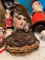 Antieke halff doll Pop met Veerhoed, Ophalen of Verzenden