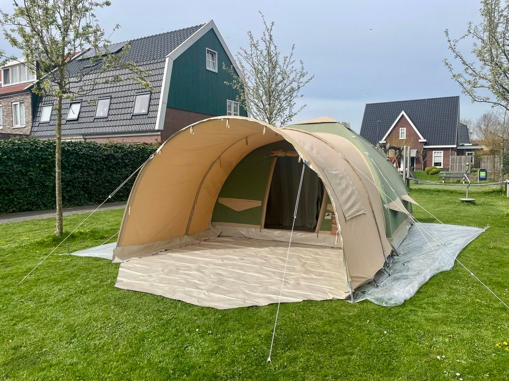 Karsten oppompbare tent 350 zeegroen uit 2004, Caravans en Kamperen, Ophalen, Zo goed als nieuw, Tot en met 4