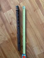 Antieke fluit met koperen mondstuk - Decoratief, Ophalen of Verzenden, Gebruikt, Houtblazer