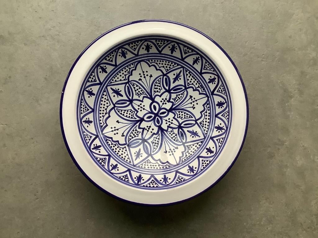 Blauwe schaal, Huis en Inrichting, Ophalen, Schaal, Rond, Nieuw