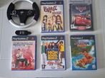 5 playstation 2 spellen, inclusief race stuur en dongel, Gebruikt, 1 speler, Racen en Vliegen, Ophalen of Verzenden