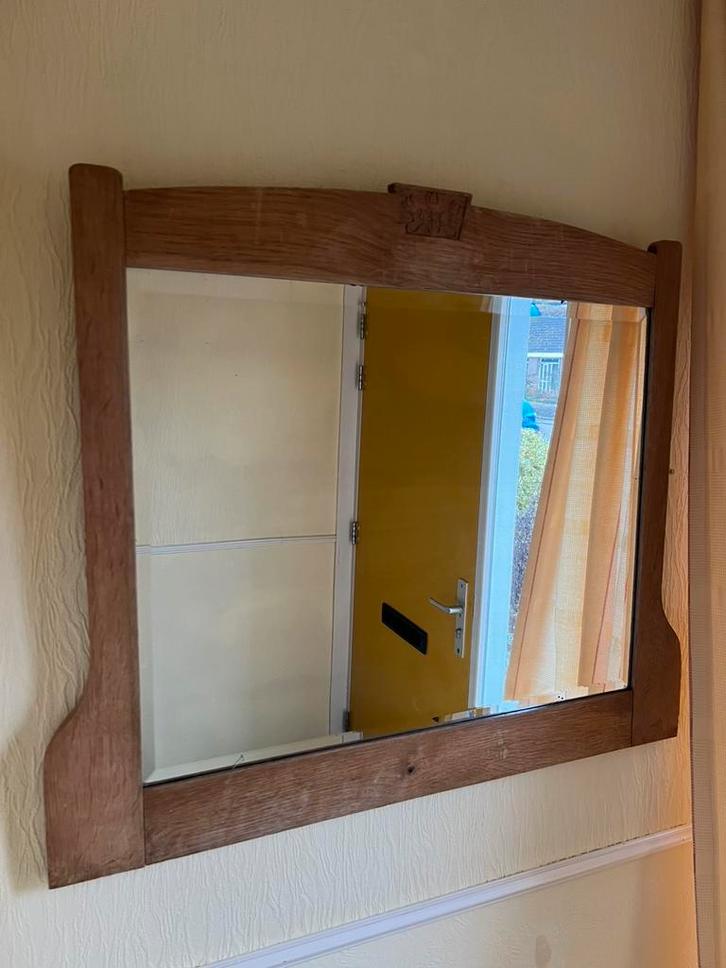 Te Koop : Donker Eiken Geslepen Wandspiegel Spiegel Export, Huis en Inrichting, Woonaccessoires | Spiegels, Gebruikt, 75 tot 100 cm