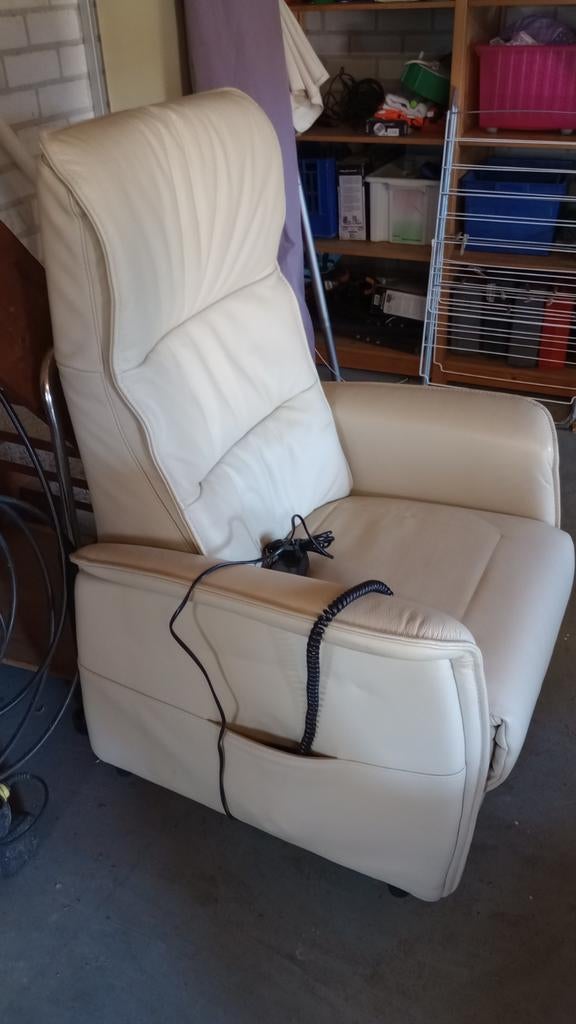 Leren sta op stoel creme, Ophalen of Verzenden, Zo goed als nieuw, Leer, 50 tot 75 cm