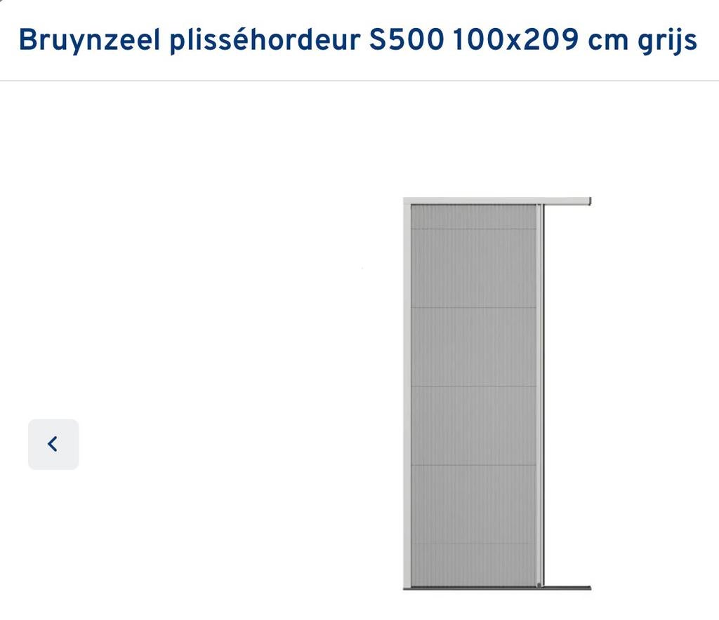Bruynzeel plisséhordeur S500 100x209 cm grijs nieuw, Doe-het-zelf en Verbouw, Deuren en Horren, Ophalen, Nieuw, Minder dan 200 cm