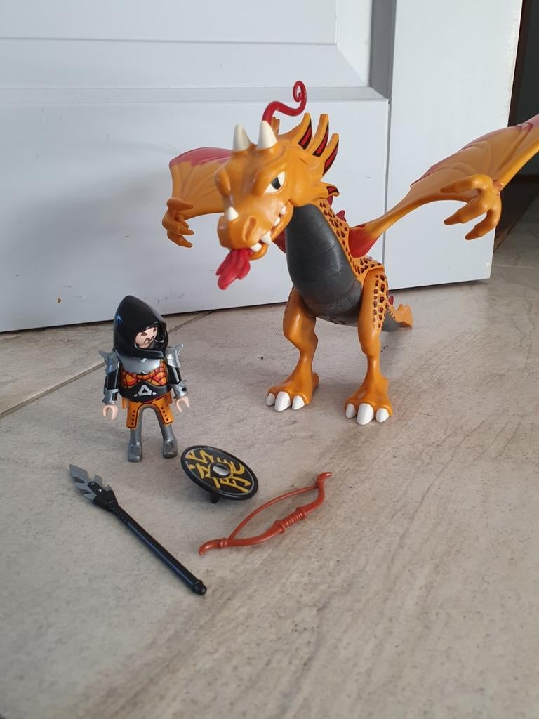 Playmobil 5483 Draak met Drakenstrijder, Kinderen en Baby's, Speelgoed | Playmobil, Ophalen of Verzenden, Zo goed als nieuw, Complete set