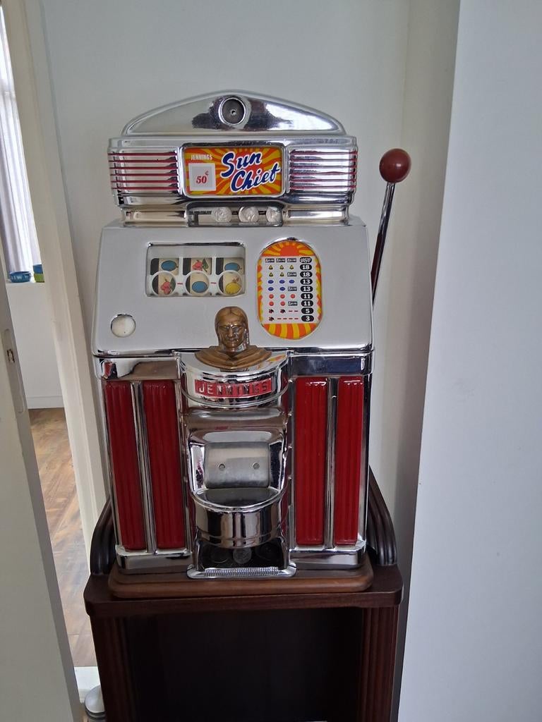 Jennings sun chief 0.50 dollar, Verzamelen, Automaten | Gokkasten en Fruitautomaten, Overige munten, Ophalen of Verzenden, Gebruikt