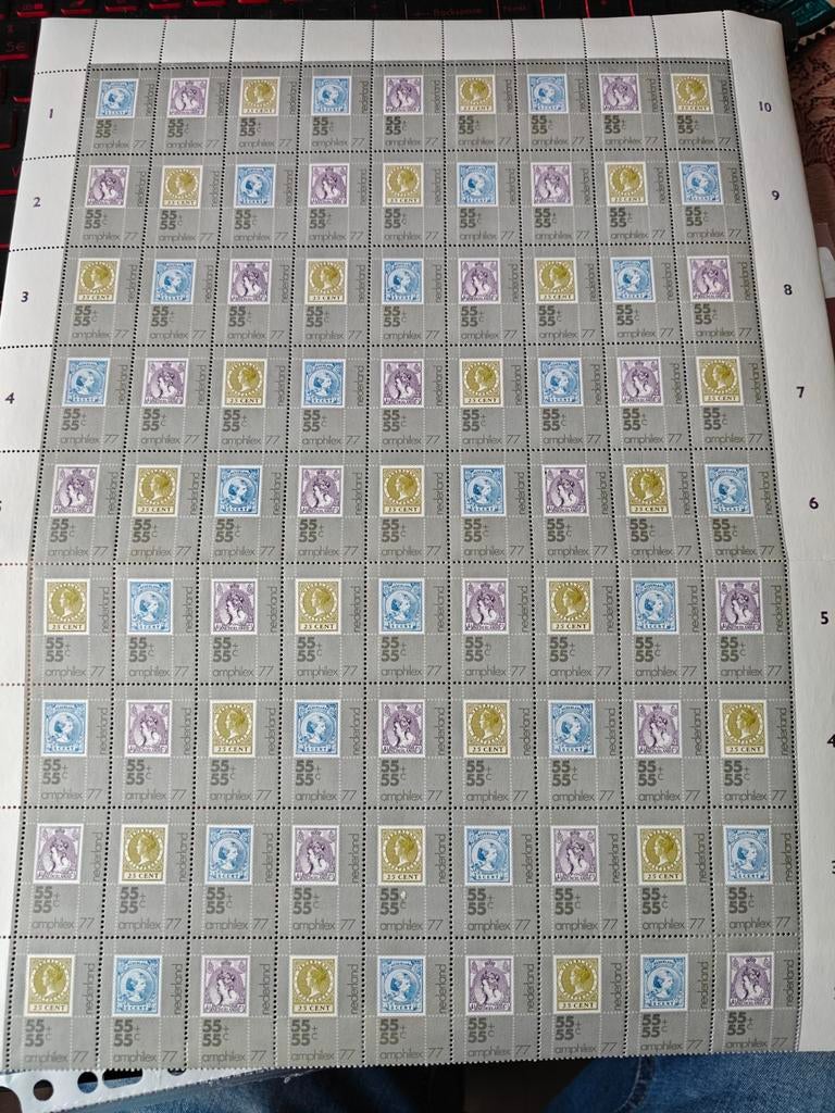 2x bijna compleet vel Amphilex 1977 postfris, Postzegels en Munten, Postzegels | Volle albums en Verzamelingen, Ophalen of Verzenden