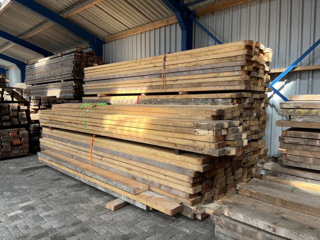 Partij beste balken / Gordingen Kopmaat 7 x 27 cm, Doe-het-zelf en Verbouw, Hout en Planken, Ophalen, Gebruikt, Balk, Vuren